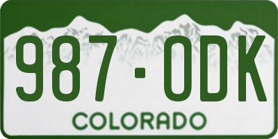 CO license plate 987ODK