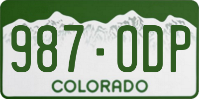 CO license plate 987ODP