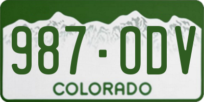 CO license plate 987ODV