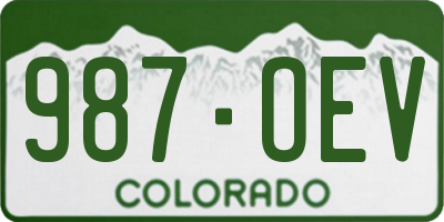 CO license plate 987OEV