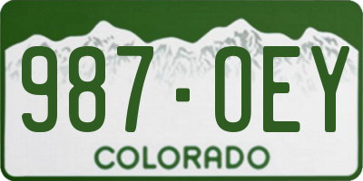CO license plate 987OEY