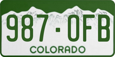 CO license plate 987OFB