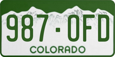 CO license plate 987OFD