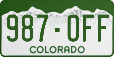 CO license plate 987OFF