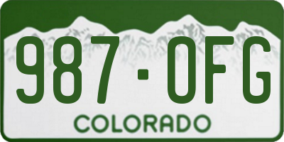 CO license plate 987OFG