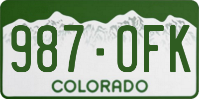 CO license plate 987OFK