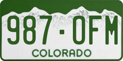 CO license plate 987OFM