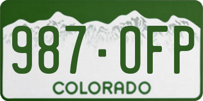CO license plate 987OFP