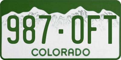 CO license plate 987OFT