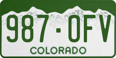 CO license plate 987OFV