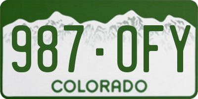 CO license plate 987OFY