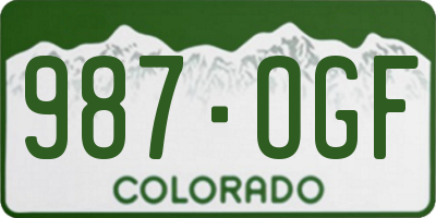 CO license plate 987OGF