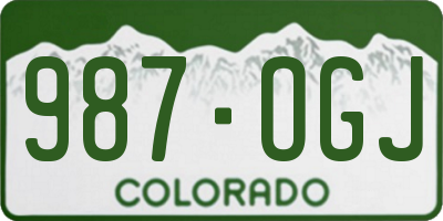 CO license plate 987OGJ