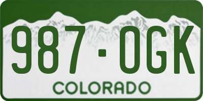 CO license plate 987OGK