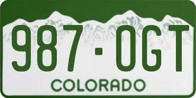 CO license plate 987OGT