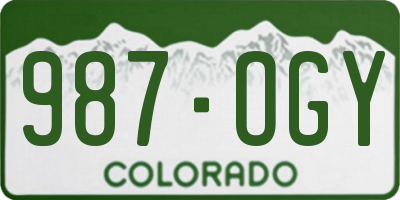 CO license plate 987OGY