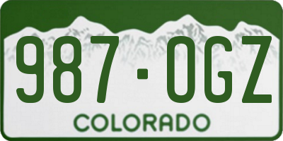 CO license plate 987OGZ
