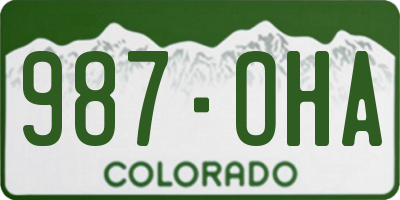 CO license plate 987OHA