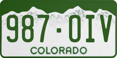 CO license plate 987OIV