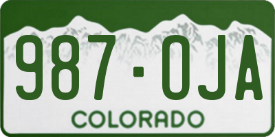 CO license plate 987OJA