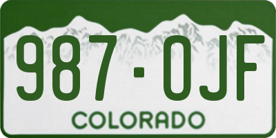 CO license plate 987OJF