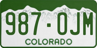 CO license plate 987OJM