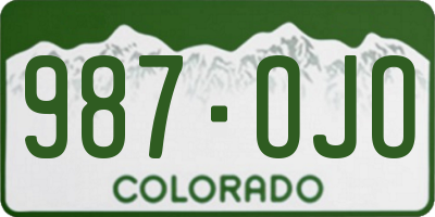 CO license plate 987OJO