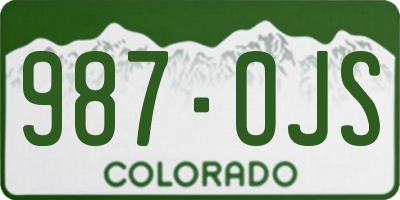 CO license plate 987OJS