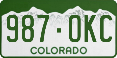CO license plate 987OKC