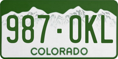 CO license plate 987OKL