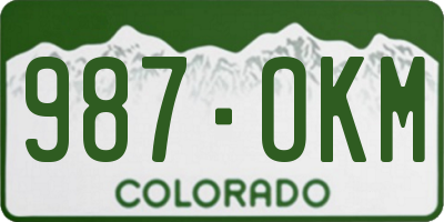 CO license plate 987OKM