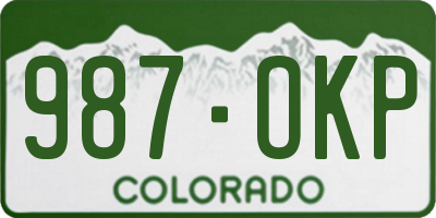 CO license plate 987OKP