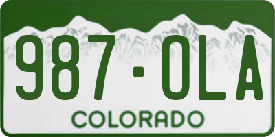 CO license plate 987OLA