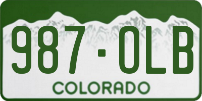 CO license plate 987OLB
