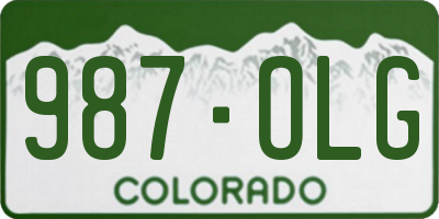 CO license plate 987OLG