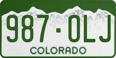 CO license plate 987OLJ