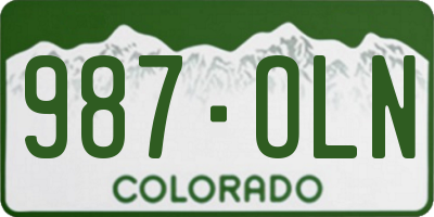 CO license plate 987OLN