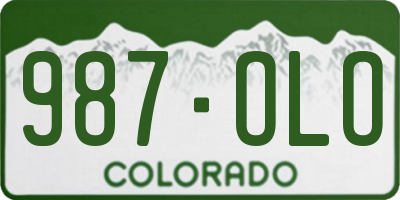 CO license plate 987OLO