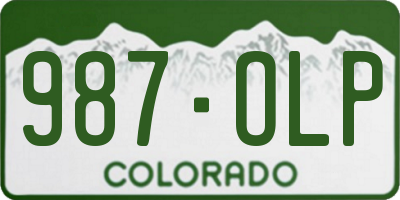 CO license plate 987OLP