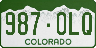 CO license plate 987OLQ