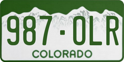 CO license plate 987OLR