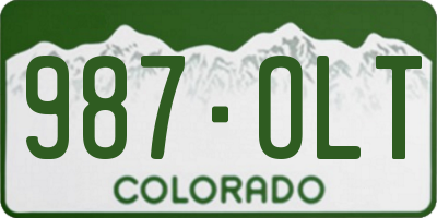 CO license plate 987OLT