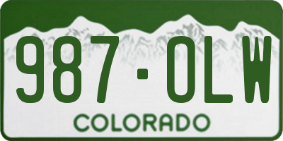 CO license plate 987OLW