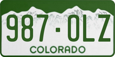 CO license plate 987OLZ