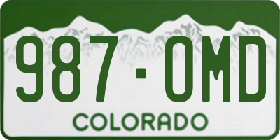 CO license plate 987OMD