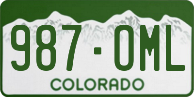 CO license plate 987OML