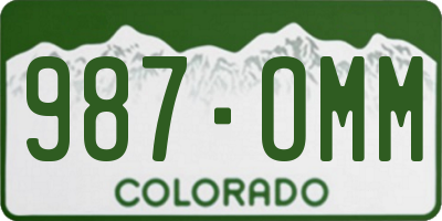 CO license plate 987OMM