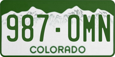 CO license plate 987OMN