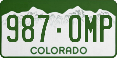 CO license plate 987OMP