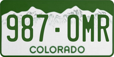CO license plate 987OMR